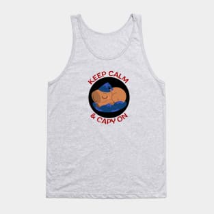 Keep Calm And Capy On | Capybara Pun Tank Top